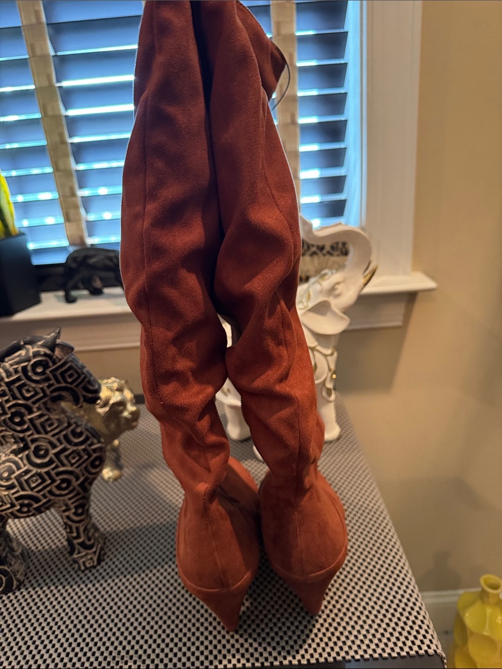 Women's Suede-Look Rust Slouch Knee-High Boots size 10 NWT - Picture 2 of 5